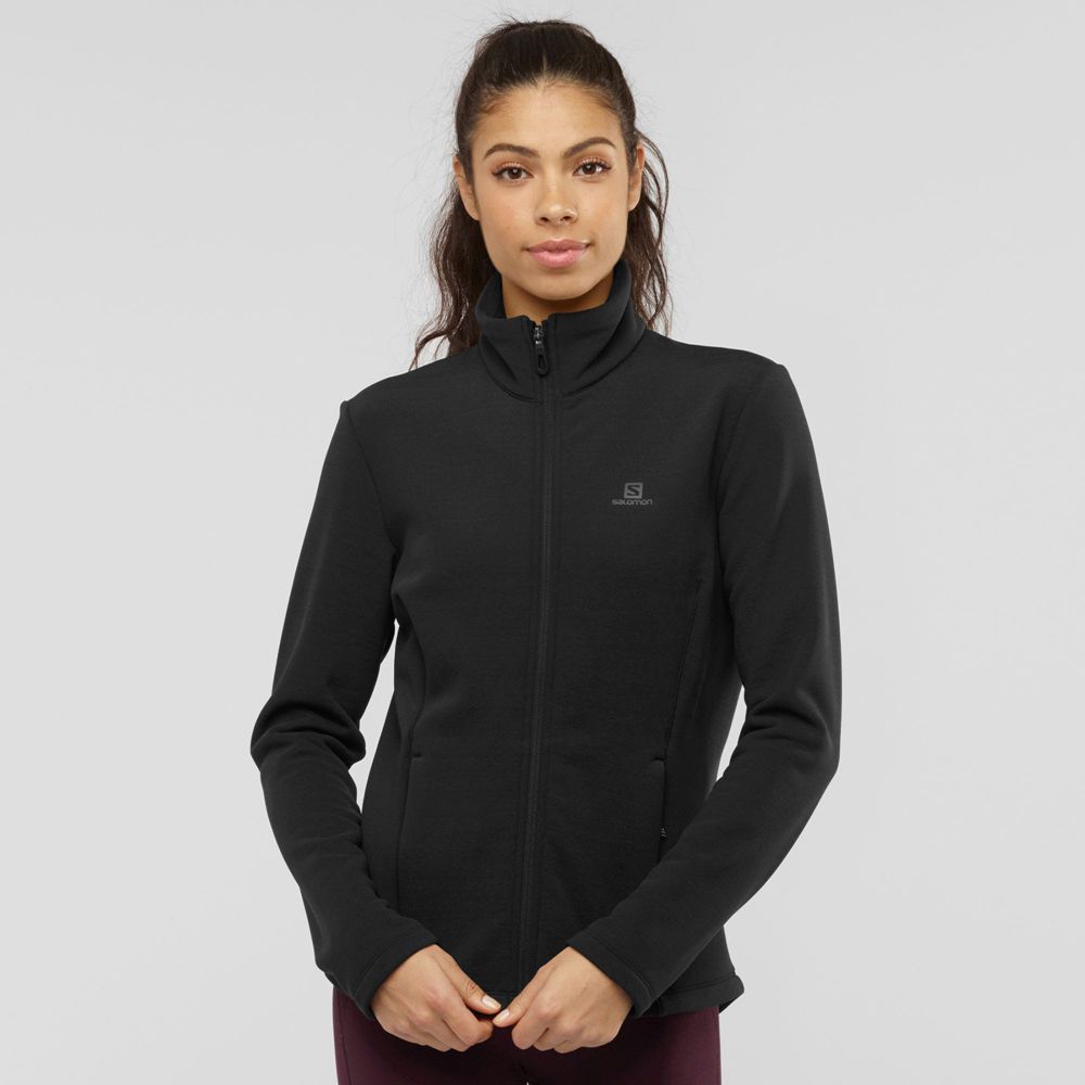 SALOMON RADIANT FULL ZIP W Philippines - Women's Midlayers - Black | 406723-SJU